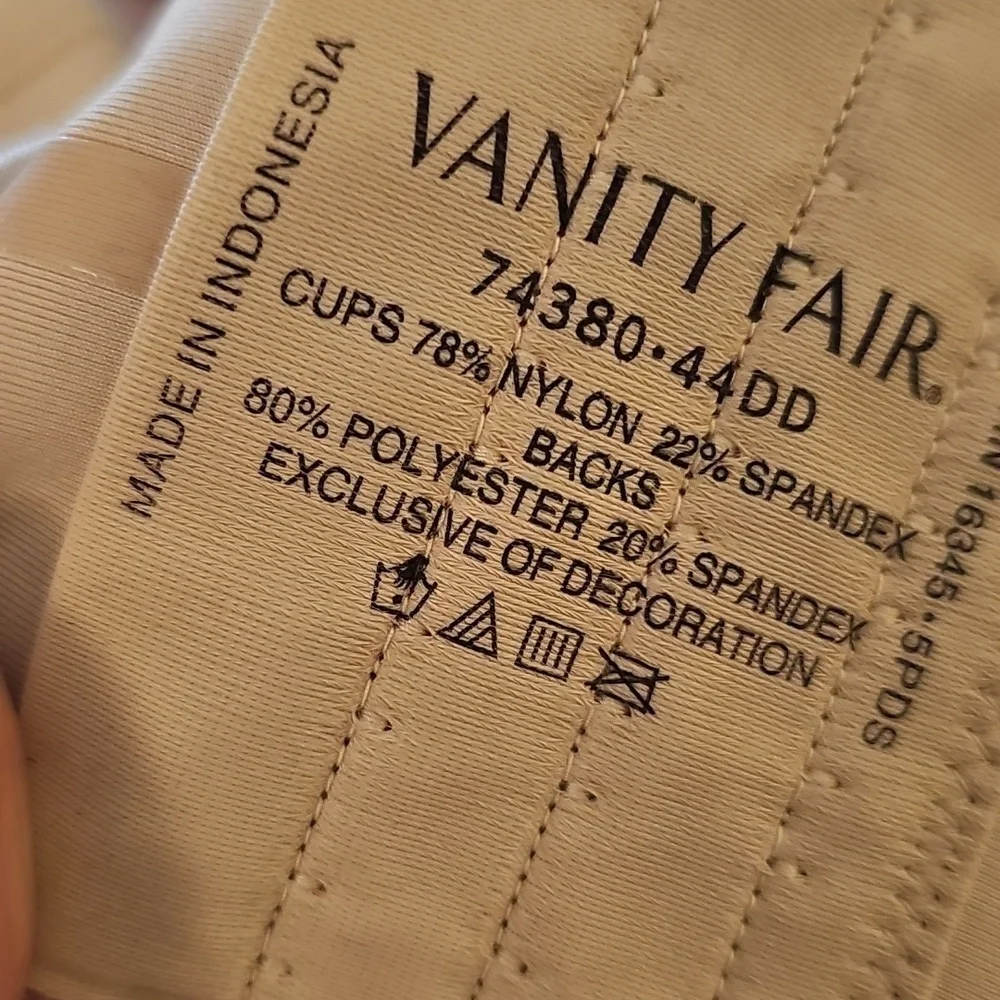 Vanity Fair Tan Nude Strapless Bra Sz 44DD Underwire New WL148